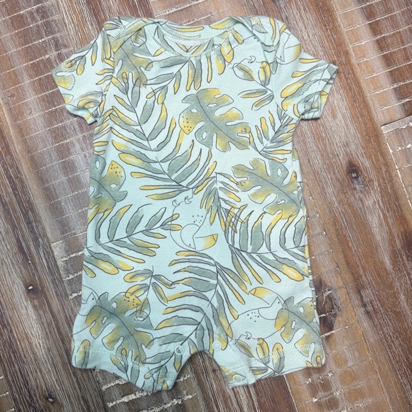 Carter's Other - (3/$15) Carter's Tropical Leaf Baby Summer Romper - Green and Yellow